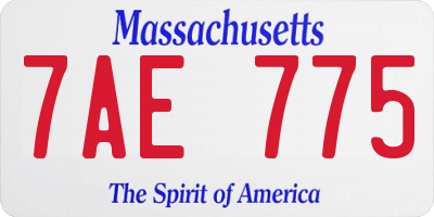 MA license plate 7AE775
