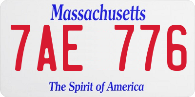 MA license plate 7AE776