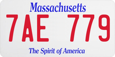 MA license plate 7AE779