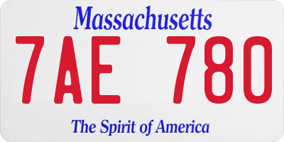 MA license plate 7AE780