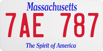 MA license plate 7AE787