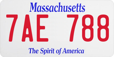 MA license plate 7AE788