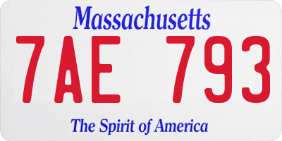 MA license plate 7AE793