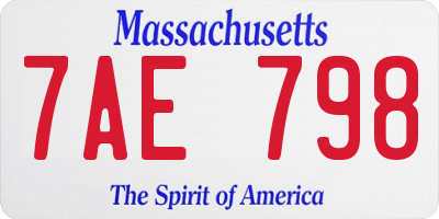 MA license plate 7AE798