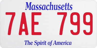 MA license plate 7AE799
