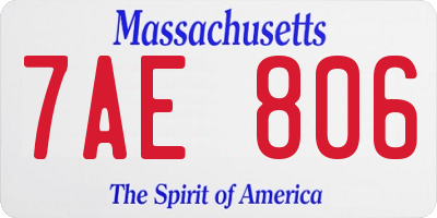 MA license plate 7AE806