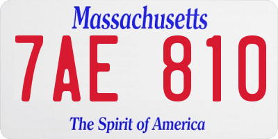 MA license plate 7AE810