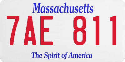 MA license plate 7AE811