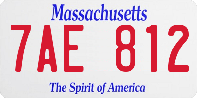 MA license plate 7AE812