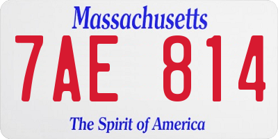 MA license plate 7AE814