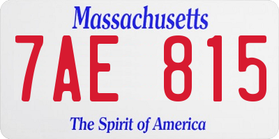 MA license plate 7AE815
