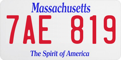 MA license plate 7AE819