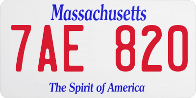 MA license plate 7AE820