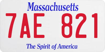 MA license plate 7AE821