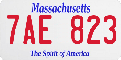 MA license plate 7AE823