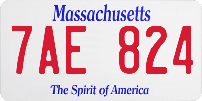 MA license plate 7AE824