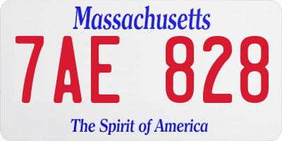 MA license plate 7AE828