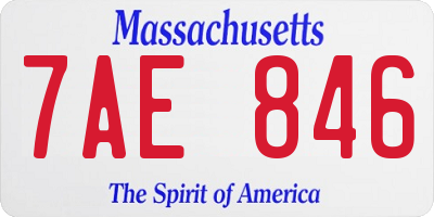 MA license plate 7AE846