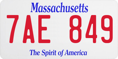 MA license plate 7AE849