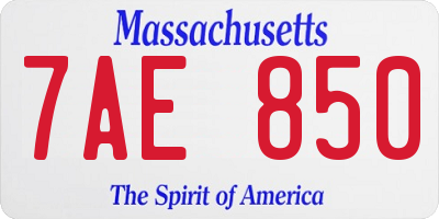 MA license plate 7AE850