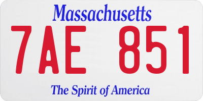 MA license plate 7AE851