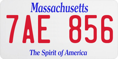 MA license plate 7AE856