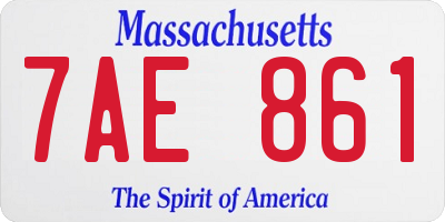 MA license plate 7AE861