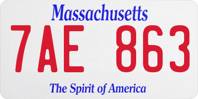 MA license plate 7AE863