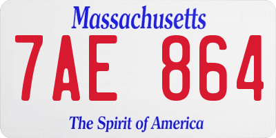 MA license plate 7AE864