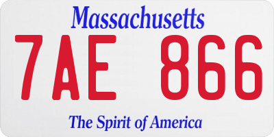 MA license plate 7AE866