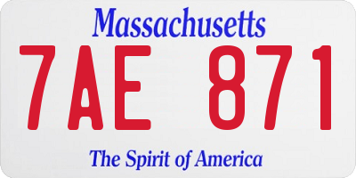 MA license plate 7AE871