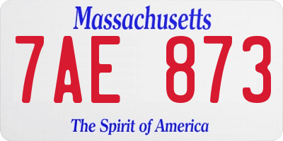 MA license plate 7AE873