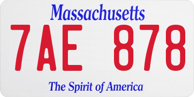 MA license plate 7AE878