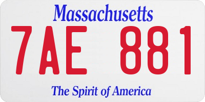 MA license plate 7AE881