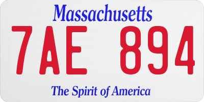 MA license plate 7AE894