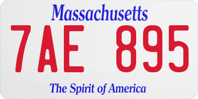 MA license plate 7AE895