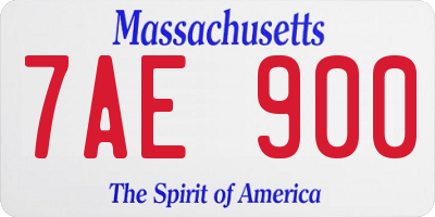 MA license plate 7AE900
