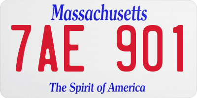 MA license plate 7AE901