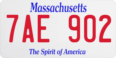 MA license plate 7AE902