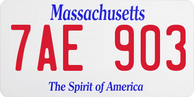 MA license plate 7AE903