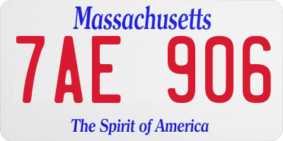 MA license plate 7AE906