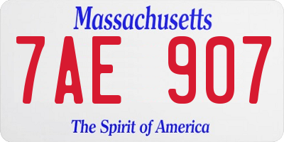 MA license plate 7AE907