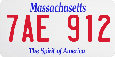 MA license plate 7AE912