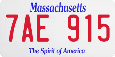MA license plate 7AE915
