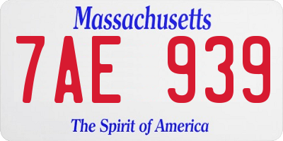 MA license plate 7AE939