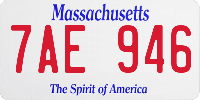 MA license plate 7AE946