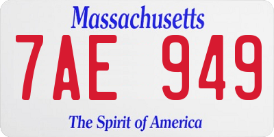 MA license plate 7AE949