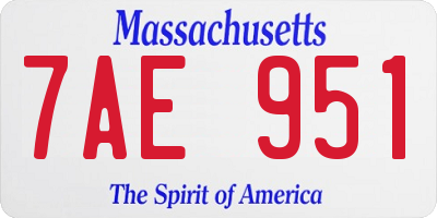 MA license plate 7AE951