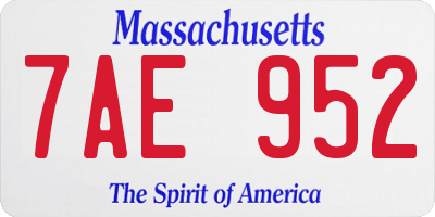 MA license plate 7AE952