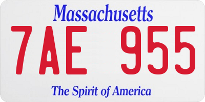 MA license plate 7AE955
